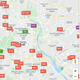 A map showing Delhi's hazardous air quality index